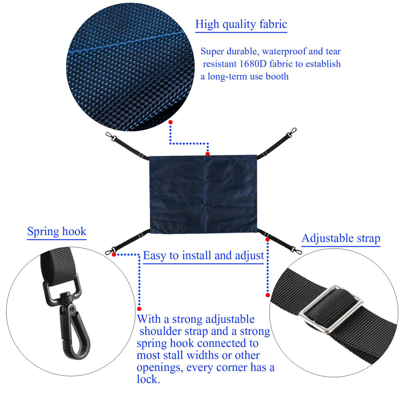 Horse Stall Guard with Swivel Snap Hook,Horse Stall Aisle Guard Fence with Ajustable Straps Strong Metal Push Gate Clip Equestrian Products Blue - BeesActive Australia