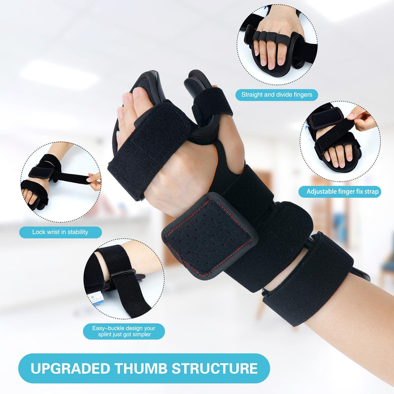 Resting Hand Splint Stroke Night Immobilizer Included Wrist Brace Enhanced Experience, Functional Wrist Finger Brace- Pain Relief For Carpel Tunnel, Stroke Recovery, Arthritis, Tendinitis Left Large