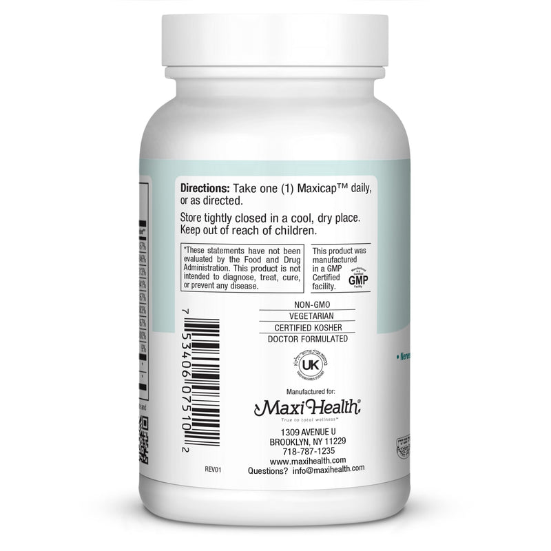 Maxi Health Vitamin B Complex – High Potency B Complex Vitamins B-50 with B1, B2, B3, B6, B12, Biotin & Folate – Support Cellular Energy & Mental Clarity – Kosher – 100 Capsules