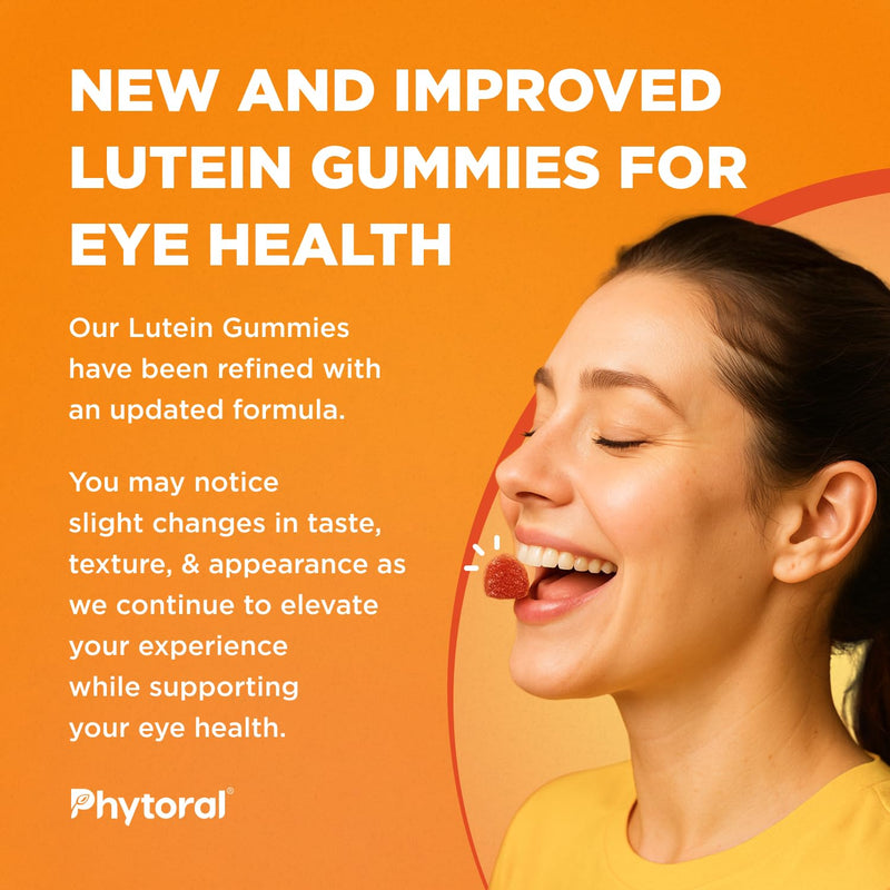 Phytoral Lutein Gummies for Eye Health and Blue Light Protection - 60 Count | Mango eye vitamins for blue light protection, dryness, strain support & visual sharpness