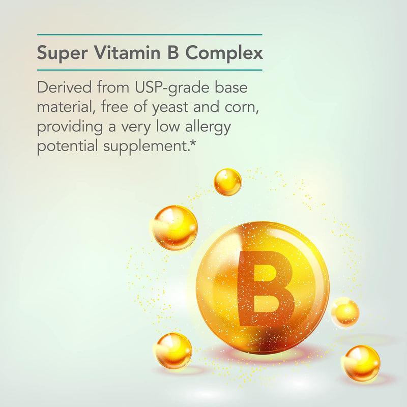 NutriCology Super B Vitamins Complete Complex, 120 Capsules | Hypoallergenic Complete B-Vitamin Complex for Energy and Metabolic Support, 60 Servings