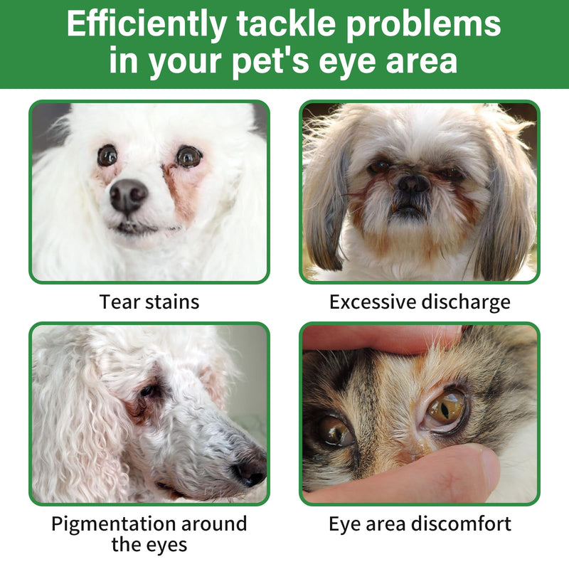 3.2 Inch Dog Eye Wipes - Tear Stain Remover for Dogs, Gentle Formula for Cats and Dogs, Quick Care for Bright Fur, Thick, Soft and Skin-Friendly, Large Size, 120pcs 3.2 Inch Large Size, 120ct - PawsPlanet Australia