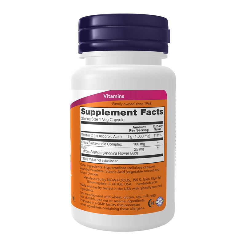 Now Foods Supplements, Vitamin C-1,000 with Rose HIPS & Bioflavonoids, Antioxidant Protection*, 30 Veg Capsules 30 Count (Pack of 1)