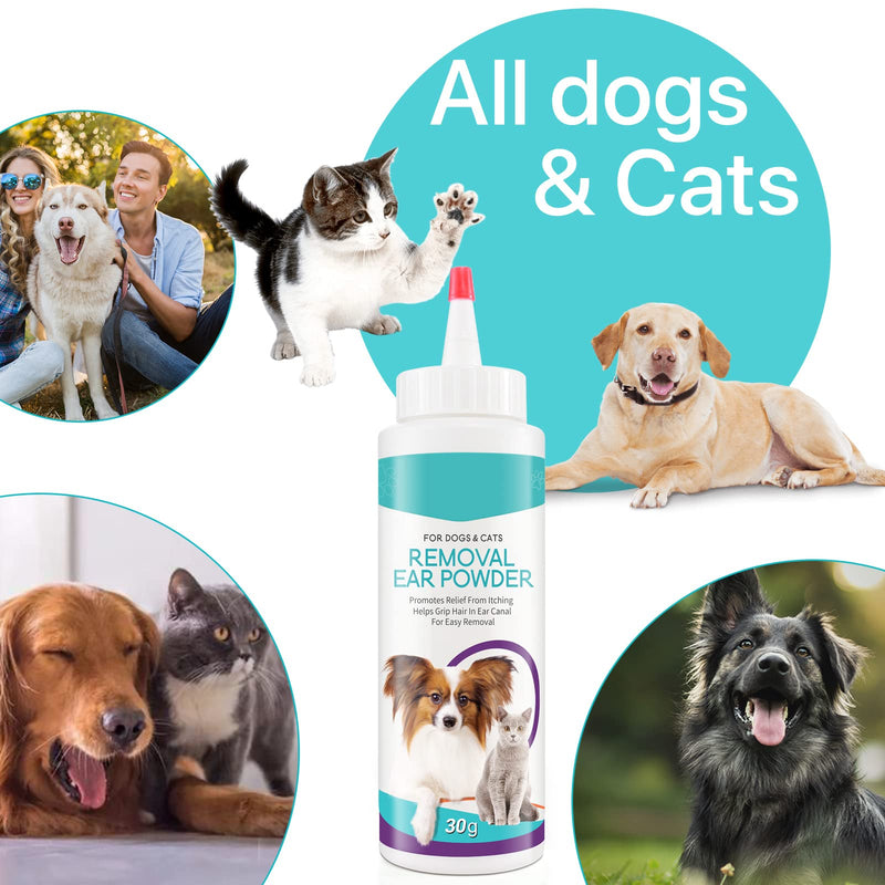 Dog Ear Powder,30g Canker Powder For Dogs Ears,Dog Ear Cleaner, Ear wash for Dogs & Cats,Effectively Removes Debris,Waxy,Buildup and Ear Odor,Soothes Itchy & Inflamed Ears