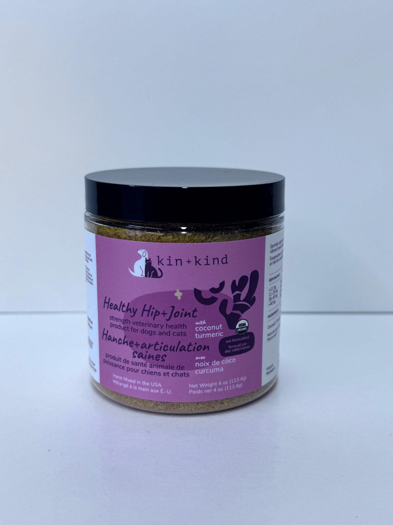 kin+kind Probiotics + Hip & Joint Bundle for Dogs & Cats – Natural Digestive & Joint Support with Prebiotics, Fiber & Turmeric – Vet Formulated Pet Supplements – Made in USA - 4 oz Each (2 Jars)
