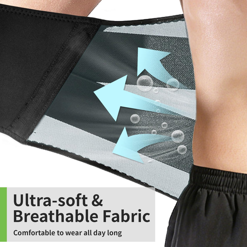 Lower Back Brace Adjustable & Breathable Lower Back Brace for Women and Men, Lumbar Back Support Belt Ideal for Work, Workout, Exercise, Running, Lifting, Walking, Fitness & Daily Comfort (L(34"-38")) L(34"-38")
