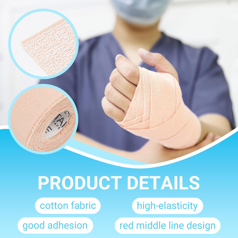 OK TAPE Elastic Adhesive Tape Bandage Tape Wrap - 4 Rolls, Flexible Stretch Bandages for Sports Ankle, Knee and Wrist Sprains (Beige,3 Inch Wide) 3 Inch x 5 Yard Beige - BeesActive Australia