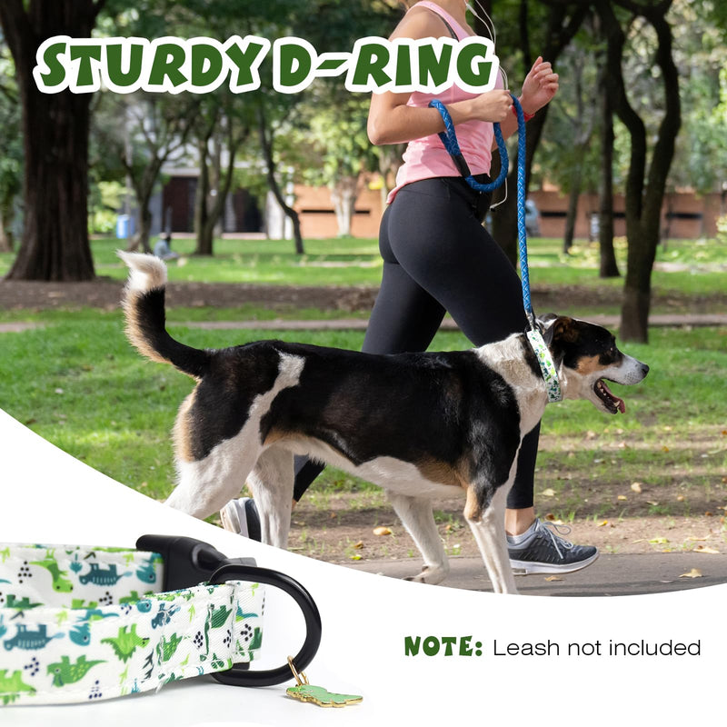 TDTOK Cute Dog Collar for Small Medium Large Dogs, Adjustable Cotton Soft Dinosaur Patterned Pet Dog Collar with Lightweight Quick Release Buckle Dog Collars for Female Male Dogs S - BeesActive Australia