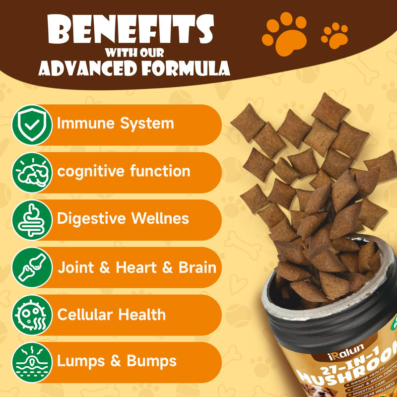Mushroom Supplement for Dogs - Turkey Tail Mushroom for Dogs - Lumps & Bumps Treatment + Mushroom Powder - Organic Turkey Tail Mushroom for Dog – Mushroom Complex with Shiitake, Reishi