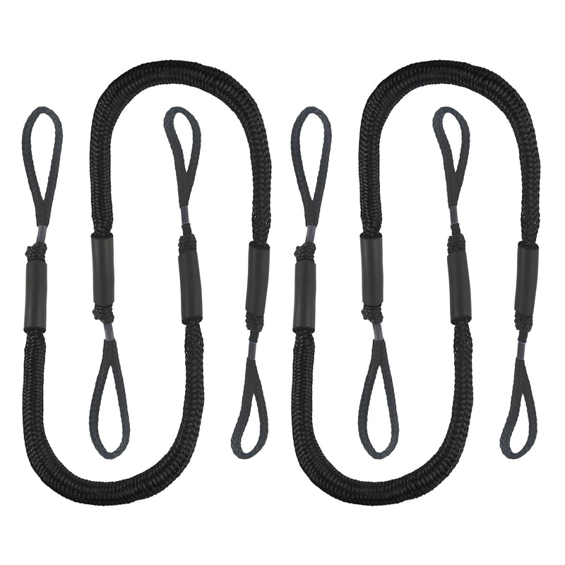 Bungee Dock Lines for Boats Mooring Rope Bungee Boat Dock Line for Jet Ski Pontoon Kayak Accessories(Black 4P) Black 4P - BeesActive Australia