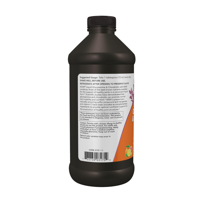 NOW FOODS Liquid Glucosamine & Chondroitin MSM, 16 FZ