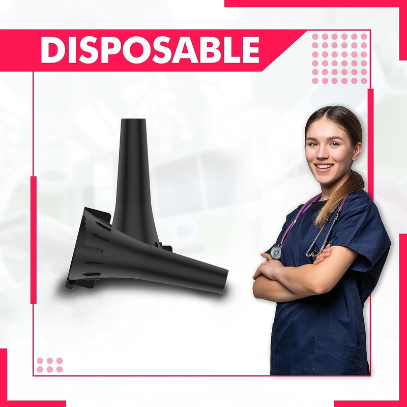 4.25 mm Disposable Ear Specula for W-e-l-c-h A-l-l-y-n Otoscopes Speculums,Compatible with All Universal Otoscopes, Disposable Otoscope Covers, Plastic Replacement Specula Tips|Black Color|Bag of 100| 4.25MM Pack of 100 - BeesActive Australia