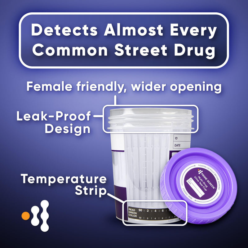 [5 pack] Prime Screen 14 Panel Urine Drug Test Cup - Instant Testing Marijuana (THC),OPI,AMP, BAR, BUP, BZO, COC, mAMP, MDMA, MTD, OXY, PCP, PPX, TCA 5 Count (Pack of 1) - BeesActive Australia