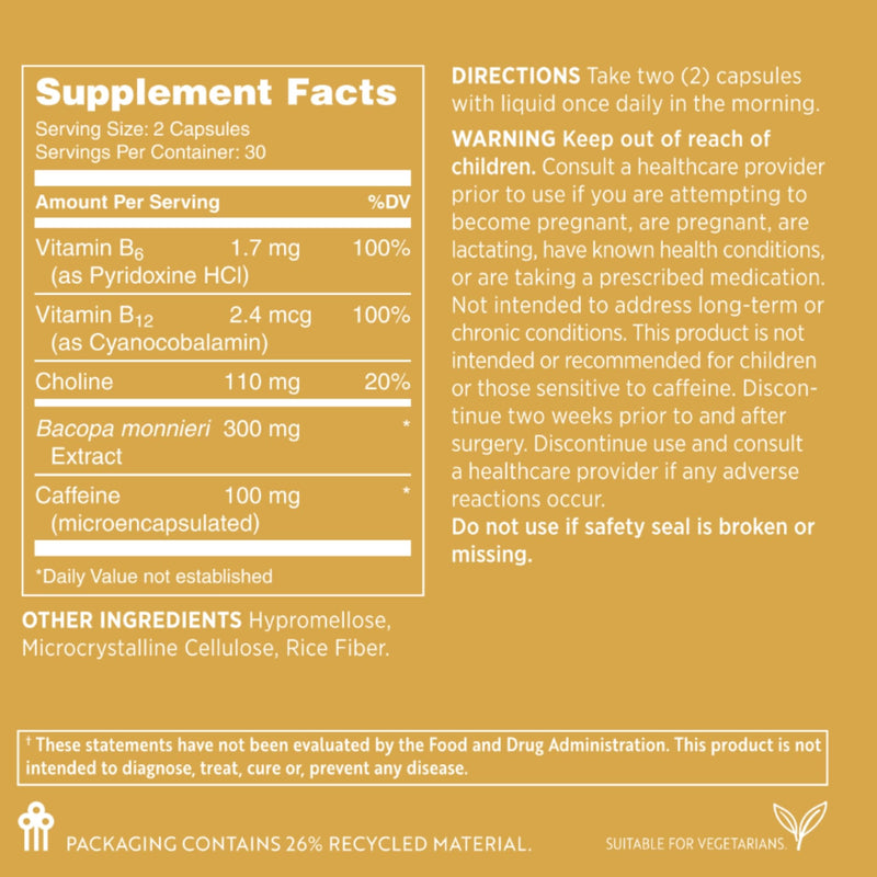 Nu Skin MYND360 Sharp Focus | 60 Capsules | Vitamin B12 & Vitamin B6 for Memory, Focus, and Clarity | Caffeine Infused Brain Health Supplement | Safe Daily Vitamin B Support for Boosted Concentration