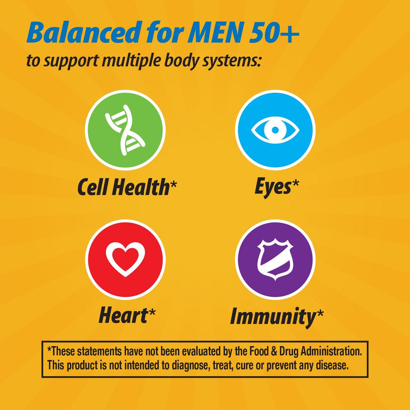 Nature's Way Alive! Men’s 50+ Premium Gummy Multivitamin, Supports Healthy Heart, Brain & Muscle Function*, B-Vitamins, Vegetarian, Grape, Orange and Cherry Flavored, 75 Gummies, (Pack of 2) 75 Count (Pack of 2)