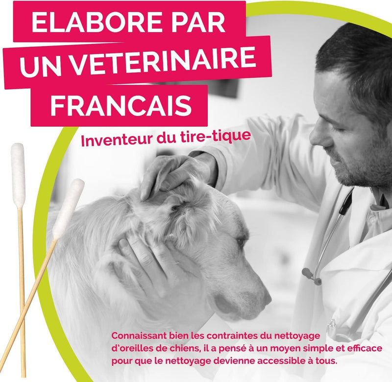 Bamboo Cotton Buds for Small Dogs and Cats (30 S/M Buds) - Safe and Easy Ear Wax Removal - Designed by French Vet 30 pack Small/Medium