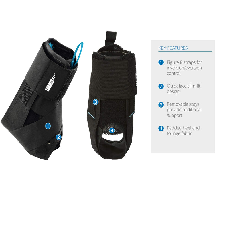 Ossur FormFit Ankle Brace with Speedlace & Figure 8 Straps | Single Pull Closure & Removable Semi-Rigid Stays | Ankle Immobilization Post Injury or Prophylactic Use | Durable Material | (Small) - BeesActive Australia