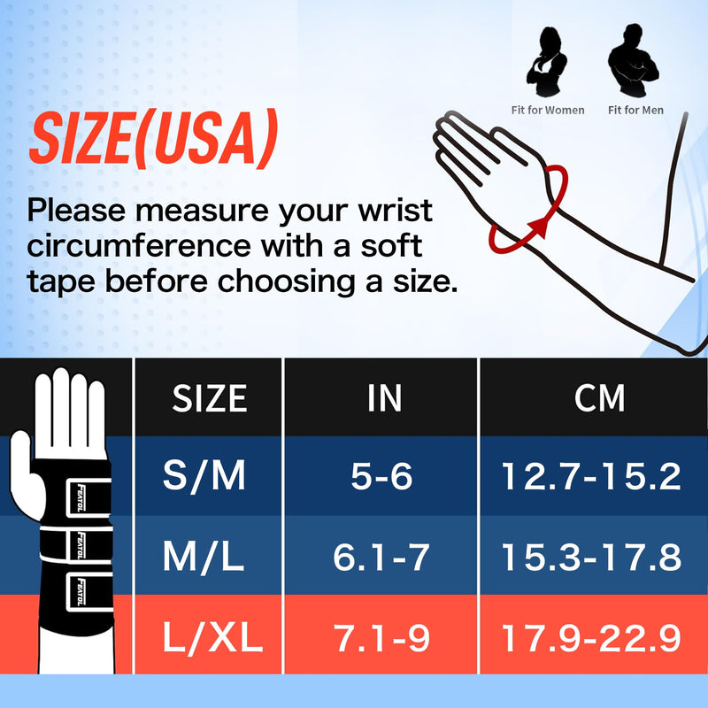 FEATOL Carpal Tunnel Wrist Brace Night Support, Thumb Spica Splint Left Hand for De Quervains Tenosynovitis, Tendonitis, Thumb Brace for Women Men, Black Blue, Medium/Large Medium/Large(Pack of 1) Left Hand-Black Blue - BeesActive Australia