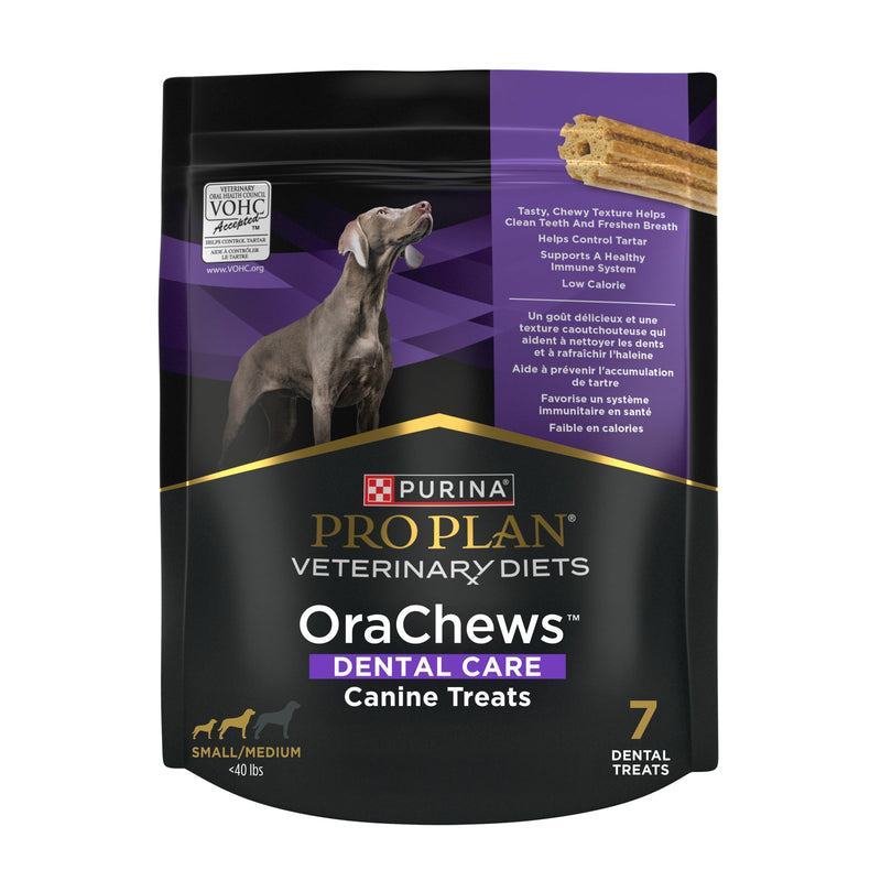 Purina Pro Plan Veterinary Diets OraChews - Small and Medium Breed Dental Chews for Dogs – 7 Treats 4.9 Ounce (Pack of 1)