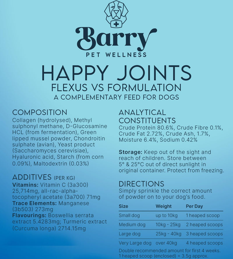 Happy Joints | Premium Hip and Joint Supplements for Dogs | Aids Stiff Joints |Collagen for Dogs | Supports Mobility | Relieves Pain In Hip & Joint