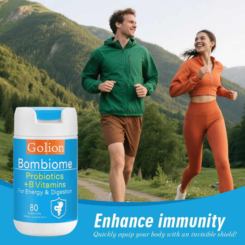 Golion Advanced Probiotics Vitamin B Complex, Men and Women | Multi-Strain Formula with Prebiotics, Gut Health Digestion Support, Energy, Immunity, Sleep Quality and Metabolism