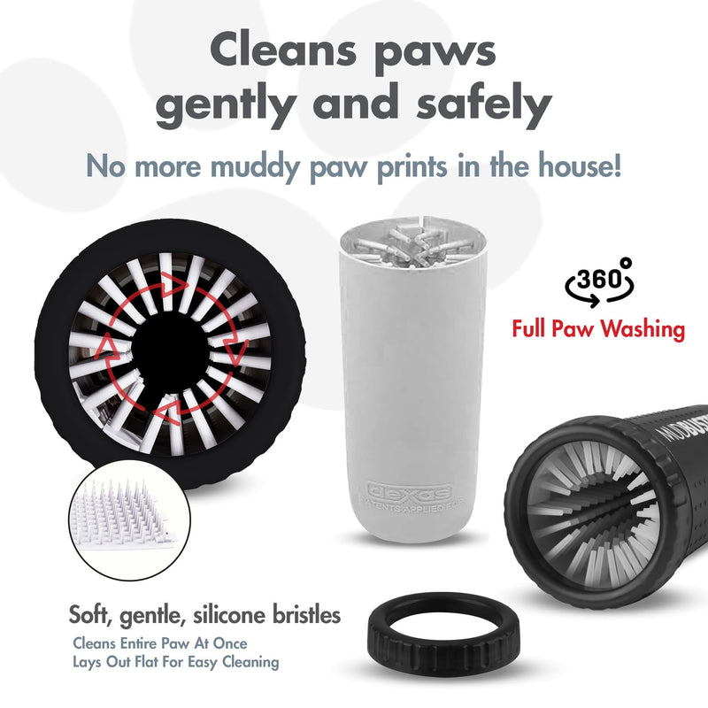 Dexas MudBuster PW72025-22WP Portable Dog Paw Cleaner Large Matte Black Black Large - BeesActive Australia