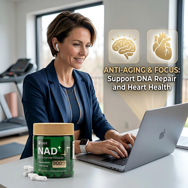 NAD+ Supplement 1800mg with Trans-Resveratrol 400mg - High Potency Nicotinamide & Vitamin B3-120 Capsules for Anti-Aging, Cellular Energy & Heart Health - Non-GMO & Gluten-Free
