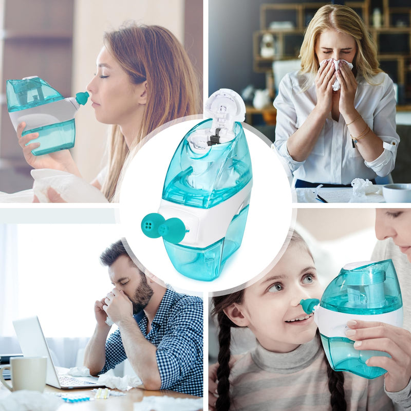 Nasal Dock & 3 Pairs Nasal Pillows Combo Compatible with Navage Nasal Care - High Grade White Nose Dock and Silicone Nose Pillows Compatible with Navage Nasal Irrigation System in Blue & White - BeesActive Australia