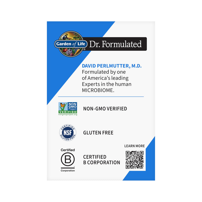 Garden of Life Dr. Formulated Microbiome Balance Probiotic, 50B CFU, 30ct | Pre, Pro & Postbiotics, 12 Probiotic Strains, Digestive Health, Immune Support, Non-GMO, Gluten-Free, Vegetarian
