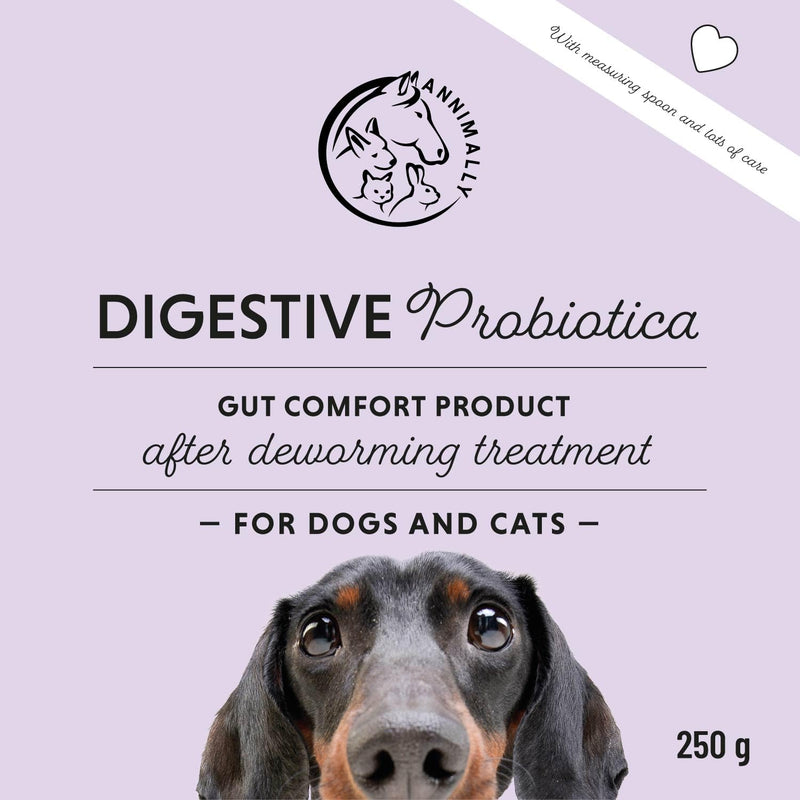 Annimally Colon Vital Powder for Dogs 250 g - Daily Digestive Supplement with Enterococcus faecium, Prebiotics, Chicory, Jerusalem Artichoke, Apple Pomace & Yeast, Made in Germany
