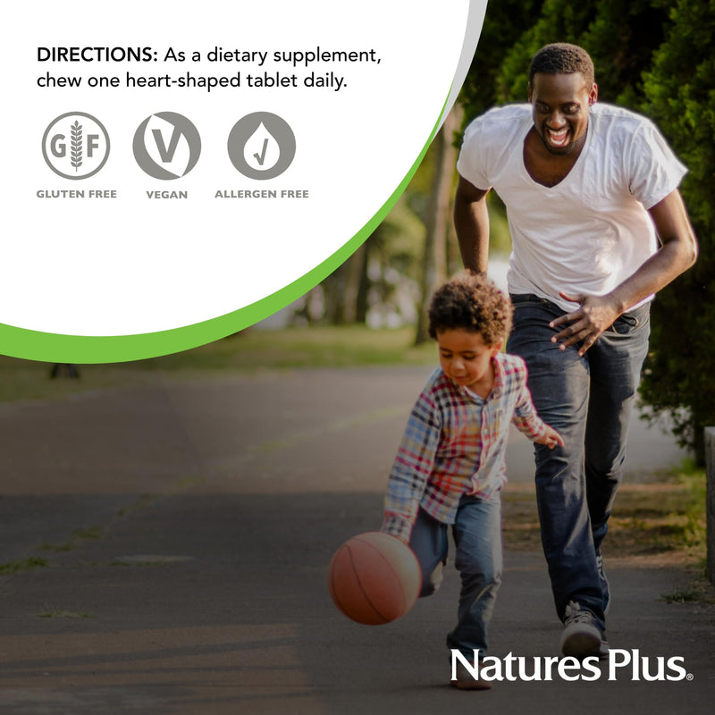 NaturesPlus Love Buffs - 90 Chewable, Heart-Shaped Tablets - 250mg Buffered Vitamin C - Vegan, Gluten Free - 90 Servings