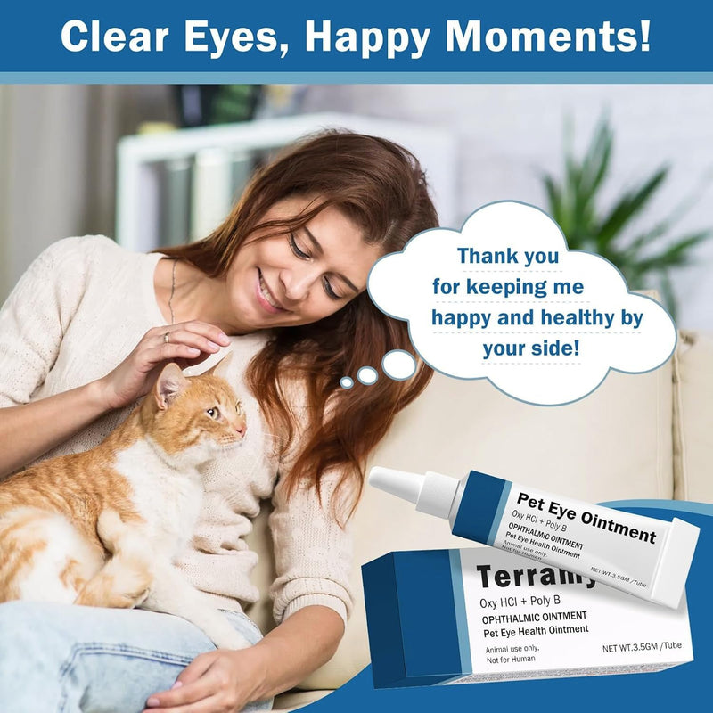 POLKA Terramypol Eye Ointment for Cats and Dogs, Horses, Birds, Sheep 3.5g/0.125oz - Pack of 2