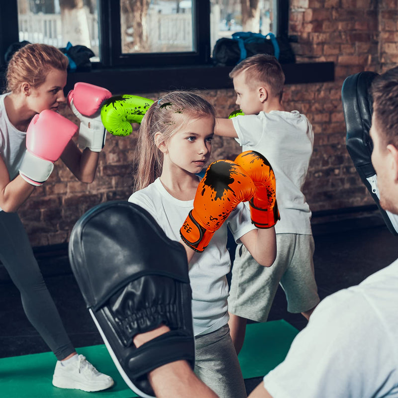 Kids Boxing Glove 6oz 8oz, Youth, Boys and Girls Training Sparring Gloves for Punching Bag, Kickboxing, Muay Thai, MMA, Gift for Age 6-15 Years Green 8 oz (80-105 lbs)