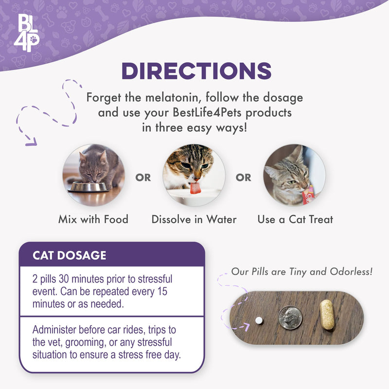 Pet Relax Cat Calming Anxiety Relief, Natural Calming Care for Cats, Cat Stress and Anxiety Relief, Soothes Separation Anxiousness, Homeopathic Feline Aid for Travel, 400 Odorless, Tasteless Pills Cat - 400 Pills - PawsPlanet Australia