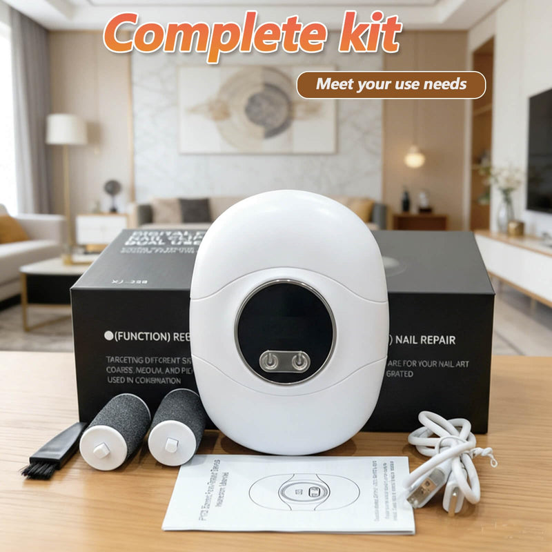 3 in 1 Electric Nail Clippers,Nail Trimmer with Cocoon Removing Function,Nail Scraps Storage,Nail Care Tool with 3 Adjustable Speeds,Automatic Electric Toenail Clippers for Seniors,Kids,Adults (White) White