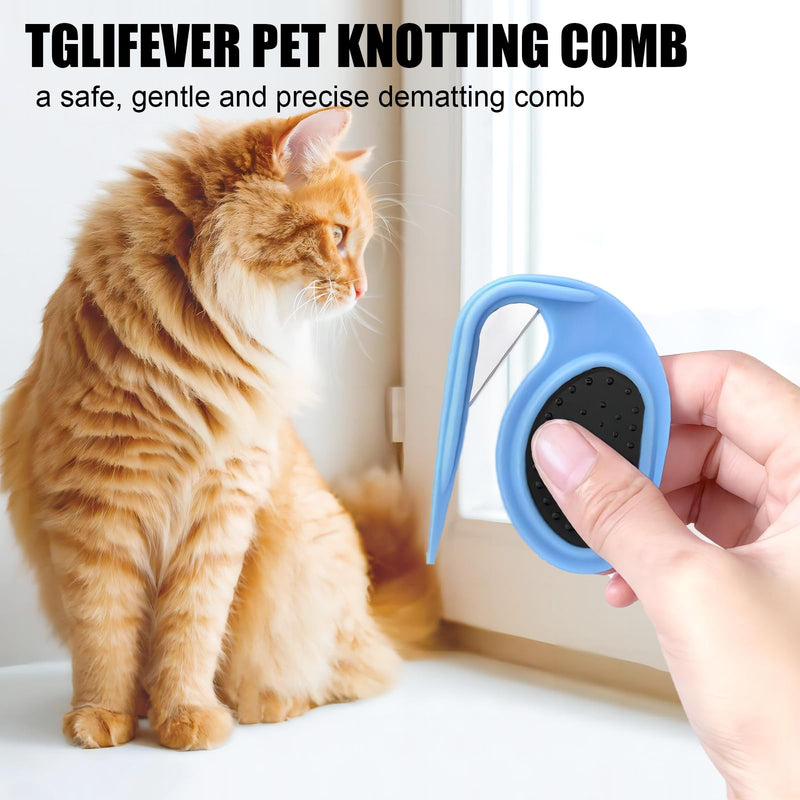 4PCS Knotting Comb, Knotting Comb for Cats, Pet Knotting Comb, De Knotting Comb for Dog, Knotting Comb Pet Grooming Tool for Removing Tangled Hair (1PCS-Orange(with dog bath brush)) 1PCS-Orange(with dog bath brush) - BeesActive Australia