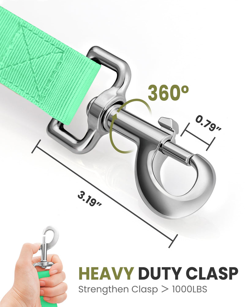 OutdoorMaster Bungee Dog Leash, Heavy Duty Dog Leash with Shock Absorption, 2 Padded Handles Training Leash, Improved Dog Safety and Comfort - Green Upgraded, 4 FT Mint Green Max: 4'9"(Upgraded)