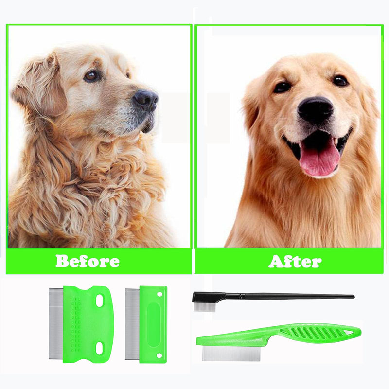 5 Pieces Pet Dog Eye Combs Tear Stain Remover Combs Pet Grooming Comb,Pet Lice Comb Remove Fleas and Flea Eggs Pet Comb for Removal Dandruff, Hair Stain,for Small Pet Cat Dogs Removing Crust and Mucus Greem - BeesActive Australia