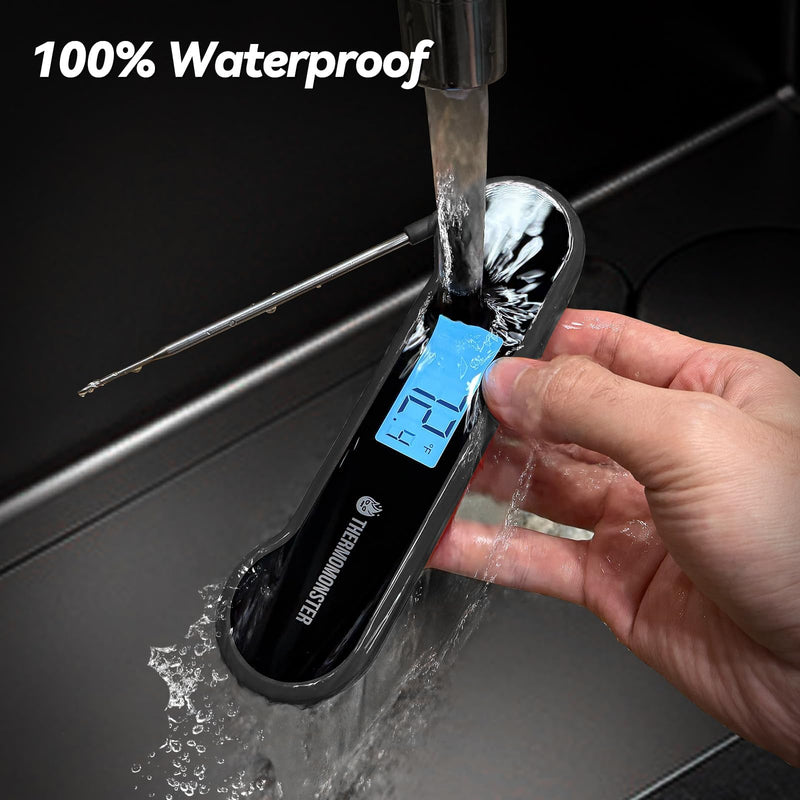 0.5 Sec Instant Read Meat Thermometer Digital with ±0.5℉ Precision, Food Thermometer for Cooking Kitchen Gadgets, Oven Grill Candy BBQ Essentials Accessories, Gifts for Him Dad Men Birthday, Black