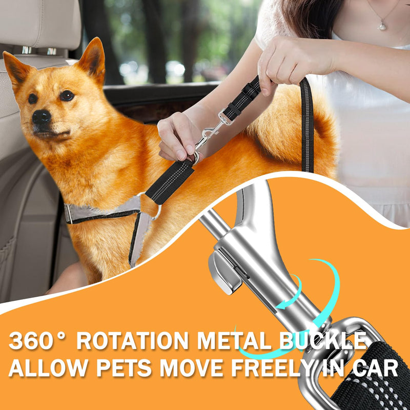 Vehicle Harnesses, 2 in1 Dog Belts for Cars, 2 Pack Pet Harnesses Headrest Restraint Clip Adjustable Dog Car Harness Belt with Anti-Shock Elastic Bungee Buffer for All Vehicles (Black) Black - BeesActive Australia