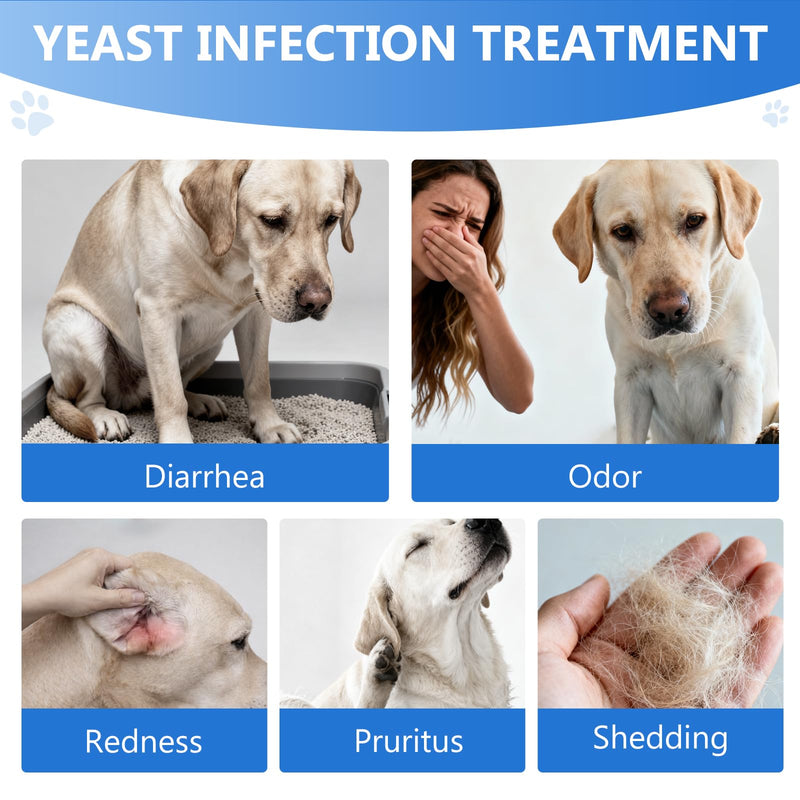 Yeast Infection Treatment for Dogs - Soothing Ear & Skin Relief for Itch & Inflammation, Natural Dog Allergy Support