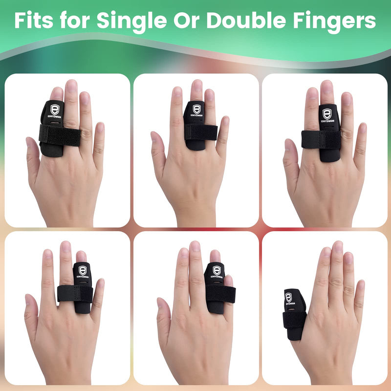 2 Pack Finger Sleeves Protectors, Finger Buddy Bands Adjustable Trigger Finger Brace Splint Support for Sport Basketball Volleyball Tennis Baseball Small - BeesActive Australia