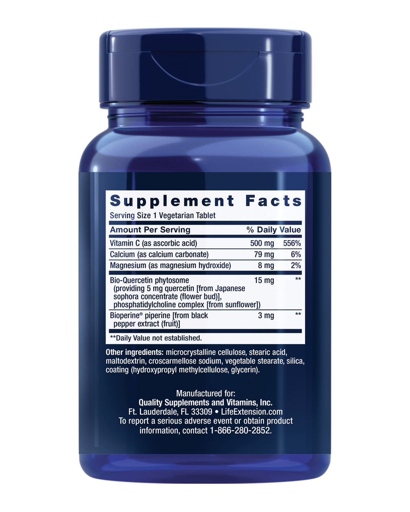 Life Extension Fast-C & Bio-Quercetin Phytosome – Fast Delivery & Absorption Vitamin C Supplement for Optimum Immune Support – Gluten-Free, Non-GMO, Vegetarian – 60 Tablets (Pack of 2) 60 Count (Pack of 2)
