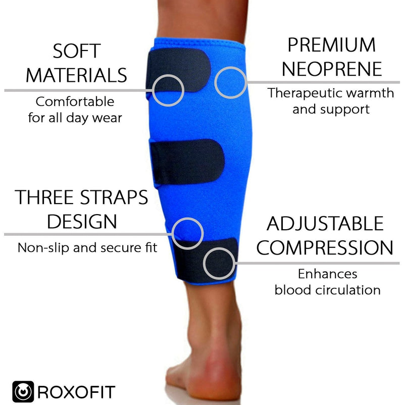 ROXOFIT Calf Brace for Torn Calf Muscle and Shin Splint Pain Relief for Men and Women - Adjustable Neoprene Compression Support Wrap - BeesActive Australia