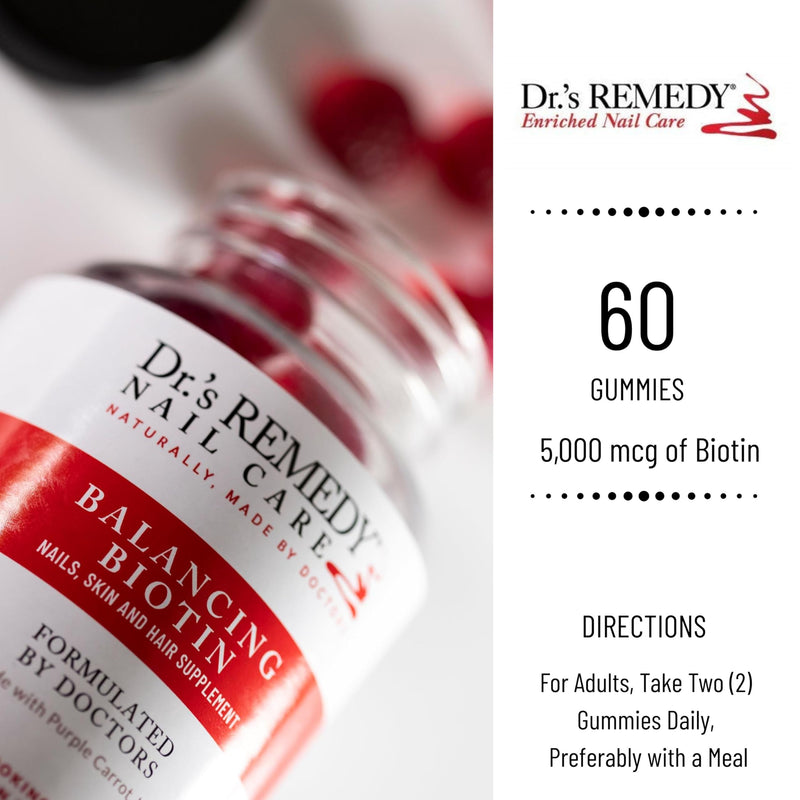 Dr.'s Remedy Biotin Gummies for Hair Skin and Nails Vitamins - 5,000 mcg Organic Vegan and Gluten Free