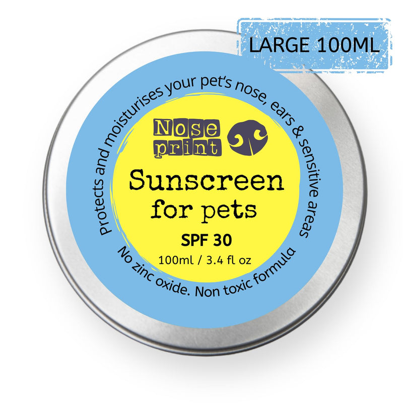 SPF 30 Sun Protection Balm For Pets 100 ML in Tin | Moisturising Sunscreen For Dogs And Cat Non-Toxic Formula Horse Nose Balm Sun Cream | Dog Sun Protection SPF 30