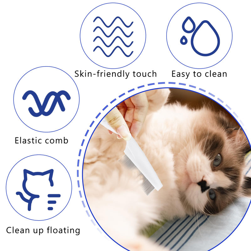 BLMHTWO Pack of 2 flea combs for cats, flea comb for dogs, white, professional tick comb for dogs, fine-toothed pet care comb for removing fleas, hair, tear marks, stains, white - BeesActive Australia