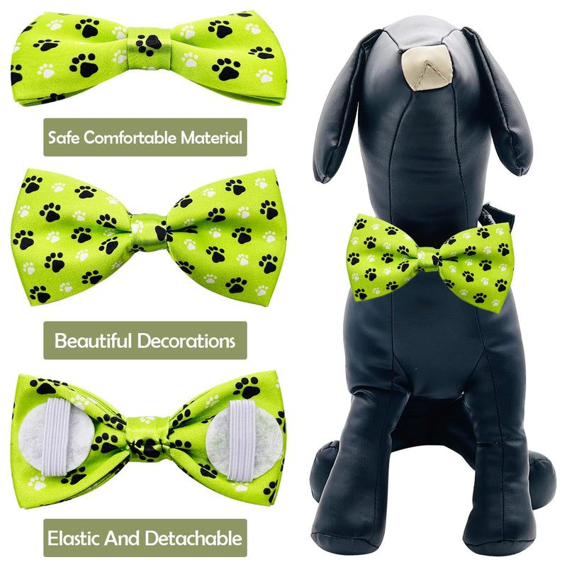 PET SHOW 50pcs Paw Bone Printed Small Dogs Bowties Collar Attachment Bows Embellishment Medium Dog Puppies Cats Collar Charms Accessories Bulk Slides Bow Ties for Birthday Wedding Parties, M/L 50pcs/bowties - BeesActive Australia