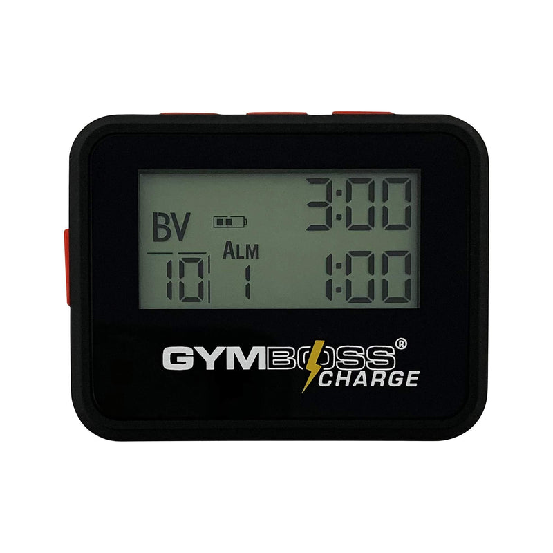 Gymboss Charge Interval Timer and Stopwatch Black / Red - BeesActive Australia