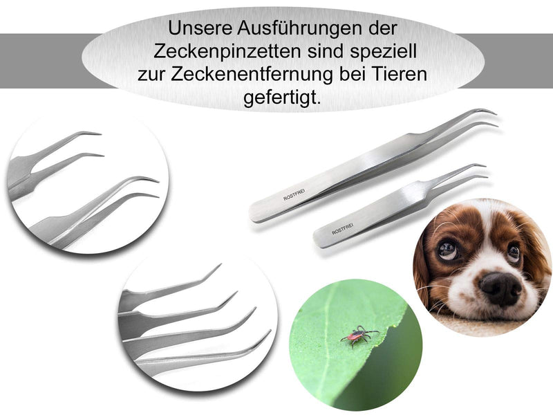 Fine tick remover set of tick tweezers for dogs and cats made of stainless steel - BeesActive Australia